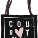 COURTNEY Nametag Girl Name Pink Heart COURTNEY Cute Name Tote Bag (16 inches)