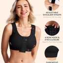 BRABIC Post Surgery Compression Bras for Women Front Closure Mastectomy Bra with Wide Adjustable Straps Wirefree