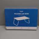 Ruxury Folding Lap Desk Laptop Stand Bed Desk Table Tray, Breakfast Serving Tray, Portable & Lightweight Mini Table for Sofa Couch Floor - White Wood