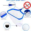 17.5" Heavy Duty Pool Skimmer Net - Extra Wide Aluminum Frame, Ultra-Fine Mesh Deep Bag for Leaves, Sand, Pollen - Above & In-Ground Pool Cleaning Tool (No Pole)