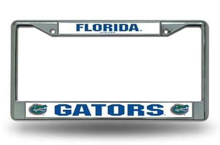 Rico Industries NCAA Florida Gators 12" x 6" Silver Chrome Frame With Decal Inserts