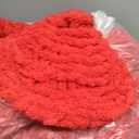 L'AGRATY Chunky Knit Blanket Throw - Soft Chunky Throw Blanket 50x60: 100% Hand Knitted Chenile Crochet Blanket Large Cable Knit Chunky Blanket - Rope Knot Throw Blanket for Couch Home Decor(Red)