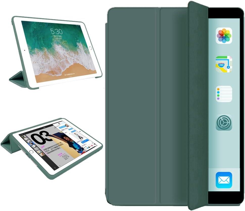 Case for iPad Pro 11 Inch 4th/3rd/2nd Generation (2022/2021/2020), Slim Smart Portable Soft TPU with Trifold Stand Cover, Auto Sleep/Wake (Dark Green)