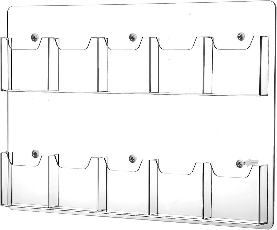 Eersida 10 Pockets Acrylic Brochure Pamphlet Holder for Flyer Literature