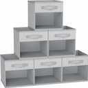 DIMJ Cube Bins, 12.2-Inch Storage Bins Cubes with Window, 6 Packs Collapsible Storage Bins with Handles, Closet Storage Baskets for Organizing Living Room, Office, Blended