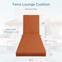 Codi Outdoor Lounge Chair Cushion, Chaise Cushions for Patio Furniture, Double Waterproof Fabric for Pool, Garden, Beach, 72 x 22.5 x 3.5 Inch 1PK Spice