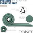 Tone Fitness 1" Extra Thick Yoga Mat, Exercise & Pilates Mat with Strap