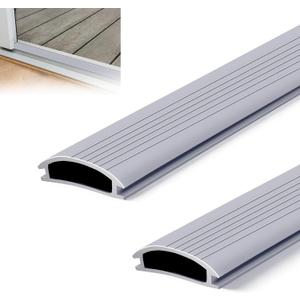 2PCS 36 Inch Vinyl Replacement Insert for Adjustable Height Aluminum Thresholds, with Seals 1-5/16 x 3/8 Inch Gray Flexible Door Threshold Strip for Exterior/Front Door Weather Stripping
