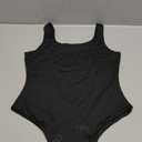 YFANG Women's Sexy Basic Bodysuit Sleeveless Double Lined Slim Fit Tank Tops (Black)