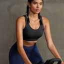 RUNNING GIRL High Impact Sports Bras for Women,Racerback Running Bra Workout Crop Tank Tops Longline Sports Bra Push up (Black, L)