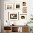 Heimlove 18x24 Picture Frames Natural Teak,Original Wood Hand Make Crafted Poster Frame with Mat to 16x20 Graduation Picture Display,Family Picture,Wedding Picture,Photo,Document Wall Mounted