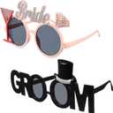 Gadpiparty Bridal Shower Eyewear 2Pcs Plastic Groom Glasses Bride Glasses Bachelor Party Eyeglasses Photo Props Night Bridal Eyeglasses Wedding Hen Party Favors Hen Party Sunglasses