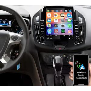 4+64G Car Stereo Radio for Ford Transit Connect 2014 2015 2016 2017 2018, 9.7 Android 13 HD Touchscreen Car Radio Stereo with CarPlay Android Auto, Support GPS Navi Bluetooth SWC DSP WiFi FM Camera