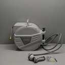 Garden Hose Reel Retractable 1/2 Inch x 100 ft, Wall Mounted with 10 Pattern Nozzle, Slow Return System and 180 Swivel, Gray