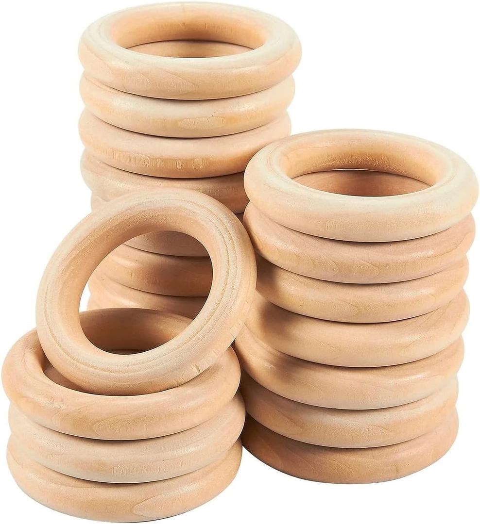 Napkin Rings, Unfinished Wooden Napkin Rings Buckles for Table Decorations, Wedding, Dinner, Party, DIY Decoration (12)