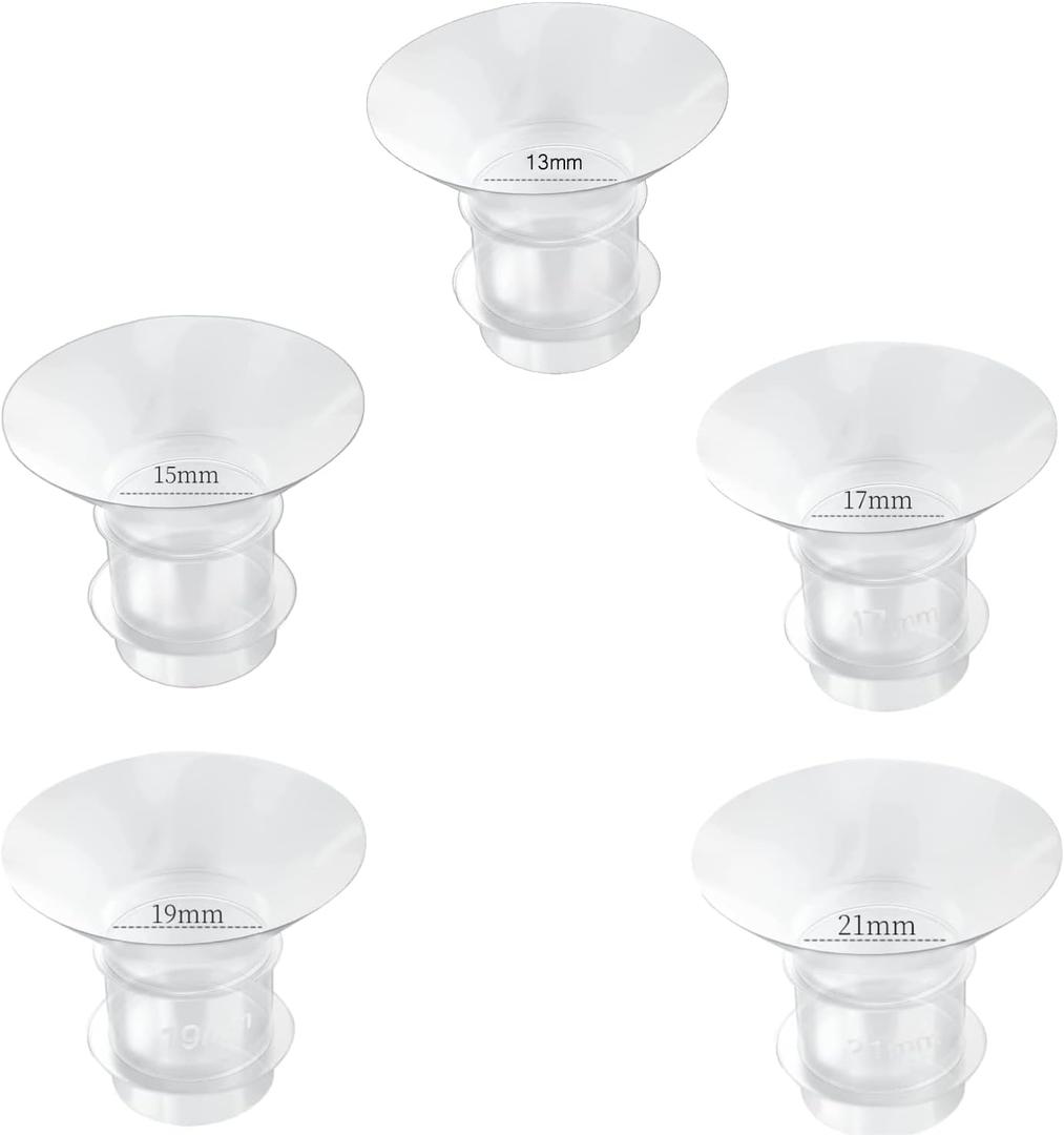 Flange Inserts 13/15/17/19/21mm 4 pcs,Suitable for Medela,Spectra 24mm Shields/Flanges,Compatible with Momcozy S12 Pro/S9 Pro/S9/S12 Wearable Breast Pump,Reduce 24mm Tunnel Down to Correct Size