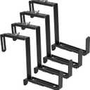 VIVIKEN Planter Box Brackets, Adjustable Flower Brackets for Deck Railing, No Drill Window Bracket for Outdoor Planters - 4 Pack