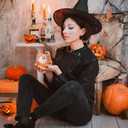 SixLadybro Halloween Candle DIY Kit, Candle Making Suplies with Ornament, Colored Candle Pellets, Cotton Wick and Glass Jar (Orange)