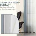 Set of 2 Chiffon Ombre Sheer Curtains, Gradient Window Curtain Panels Drapes, Grommet Top Semi Sheer, Voile Window Treatment for Girls Bedroom, Living Room, Patio Door, 52 x 63 in, Blue-Grey