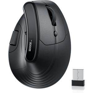 ECHTPower Ergonomic Vertical Mouse, Wireless Rechargeable Mouse with LED Display, 7-Level Adjustable DPI up to 8000, Silent & Programmable Buttons, Multi-Device Connection for PC/Mac/Laptop (black)