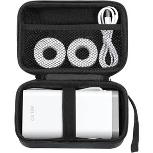 Nelko Genuine Case Compatible P21 Label Maker, Compatible with Most Mini Label Printers, Holder for Labeler Makers Printer & Labeling Tapes, Box with Mesh Pocket for Batteries Accessories (Case Only) (Black)