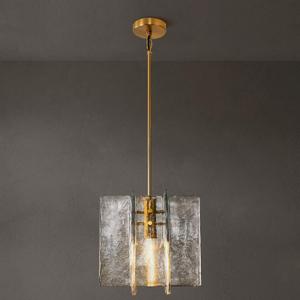 SYBDZSWJ Modern Large 12 in Brass Water Ripple Glass Kitchen Island Pendant Light Fixtures, Glass Island Pendant Lights, for Bedroom, Foyer, Entryway, and Dining Room, Bulbs Included