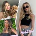 Fine Plus 18'' Hair Topper for Women with Thinning Hair & Gray Roots, Adds Volume and Natural Top Coverage with Soft Body Texture for Easy Daily Styling - Blonde with dark roots