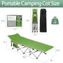 Portable Camping Cot with Mattress, Sleeping Bed,Single Lounge Chaise, 74 x 26 x 14 inches