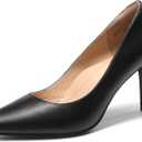 DREAM PAIRS Women's High Heels Pump Closed Pointed Toe Slip On Stiletto Dress Shoes Fashion Wedding Bridal Work Office Comfortable Pumps Shoes, Size 8, Black-Pu, SDPU25095W