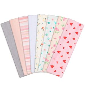 obeoby Pink Cute Headbands for Women, Stripe Heart Hairbands for Mom Gifts Spring Summer Outfit Non Slip Cotton Sports Hair Bands (Floral Series1)