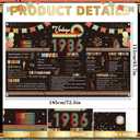Vintage 40th Birthday Decorations - 14 Pcs Back in 1986 Retro Sunset Party Banner Centerpieces Cake Topper Sash Hanging Swirls Paper Fans Set Cheers Happy Bday Decor Supplies for Men Women