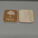 2PACK Travertine Marble Coasters Natural Coaster Set of 2, 4" Square Stone Drink Coasters with Thick Cork Backing, Durable Non-Slip Cup Mats, Table Protection for Coffee, Kitchen, Bar, Wedding (Small)