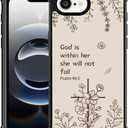 for iPhone 16E Case | Classic Slim Cover Design | Biblical Floral Cross