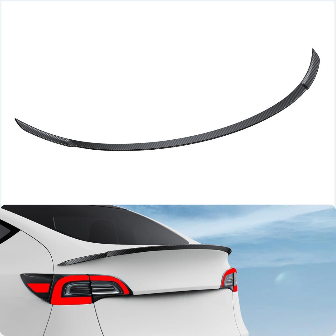 BASENOR Upgrade Tesla Model Y Pro Spoiler ABS Material Rear Spoiler Wing OEM (Matte Carbon Fiber) Rear Trunk Lip [Proprietary Design] Custom Fit 2020-2024 Model Y Pro Accessories