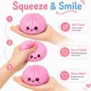 Pink Dumpling Squishies with Box,Squishies Dumplings Stress Relief Balls Fidget Sensory Toy,Bao Bun with Food Steamer Stretchy Desk Squeeze Toys