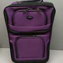 U.S. Traveler Rio Lightweight Softside Rolling Carry-on Suitcase, 2-Wheel Single, Purple, 21"
