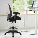 BOLISS Ergonomic Mesh Computer Office Drafting Chair with Super Soft Adjustable Arms Molded Foam Seat Cushion Lumbar Support and Big Foot Ring -Black (LB-2820D)