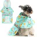KOOLTAIL Dog Raincoat Hooded Slicker Poncho with Leash Hole, Dog Raincoat for Small Medium Dogs, Waterproof Pet Rain Jacket with Reflective Strip, Adjustable Breathable Puppy Rainwear (Medium (Pack of 1), Flower Green)