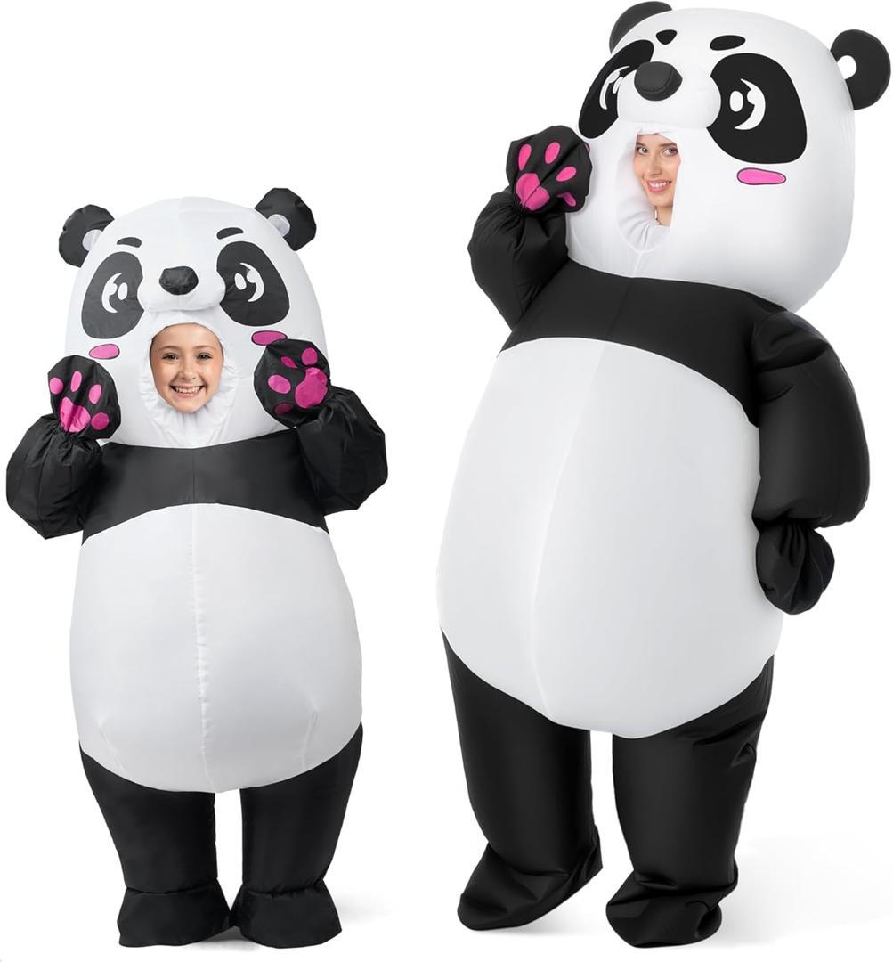 Spooktacular Creations Halloween Inflatable Costume, Full Body Panda Air Blow Up Outfit, Inflatable Suit for Themed Parties (Kid)