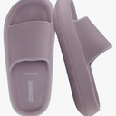 CUSHIONAIRE Feather EVA Slides for Women – Comfortable Slip On Womens Slippers, Indoor Outdoor Shower Shoes, Beach Essential Cloud Slides, Size 6