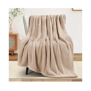Exclusivo Mezcla Soft Fleece Throw Blanket for Couch, Super Soft Velvet Plush Fleece Blankets, Fuzzy Cozy and Warm for Winter, 50x60 Inches, Camel