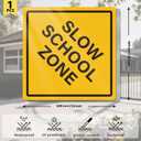 Slow School Zone Sign 24 × 24 Inches Reflective Aluminum Signs