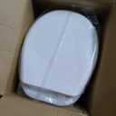 Clirass Efficient Gravity-Flush RV Toilet with Quiet-Close, Triple-Jet Flush with Adjustable Water Level, Standard Height and Foot Pedal for RVs, Trailers, and Campers