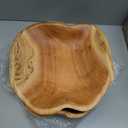 Wooden Bowl Decorative Natural Wood Fruit Bowls, Irregular Creative Wood Bowl, Rustic Hand Carved Candy Snack Keys Serving Bowls for Home Decor (12"-14" Diameter)