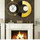 Wall Clock Modern Large Clocks Battery Operated Silent Quartz Wall Clock for Living Room,Light Luxury Stylish Design Vintage Clock for Bedroom, Office,Kitchen 31X18inch