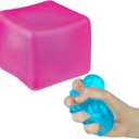 Sensory Squishies Ice Squeeze Ball, Slow Rising Stress Relief Cube for Adults, Stretchy Hand Fidget Toys for Stress Relief (Pink)