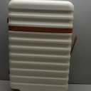 Kono Expandable 28 Inch Large Checked Luggage: ABS+PC Hardside Trolley Travel Case - Hard Shell Suitcase with TSA Lock, Cream - Brown