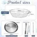 Baderke 4 Sets 11.8" Chilled Serving Tray for Parties Round Iced Platter with Ice Underneath Stainless Steel Clip Fruit Fork Shrimp Cocktail Serving Dish for Oysters Crawfish Fruits (Original)