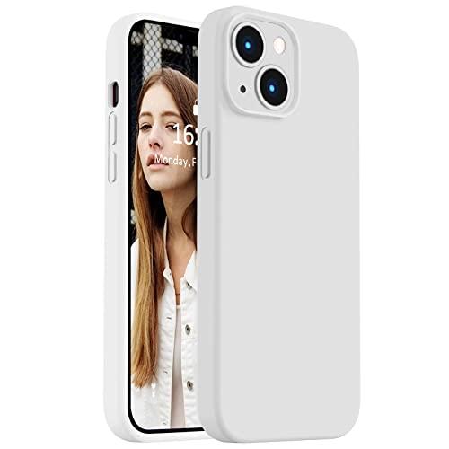 Vooii Compatible with iPhone 14 Case,[Silky Touch Premium Liquid Silicone] [Soft Anti-Scratch Microfiber Lining], Ultra Slim Shockproof Protective Case for iPhone 14 - White