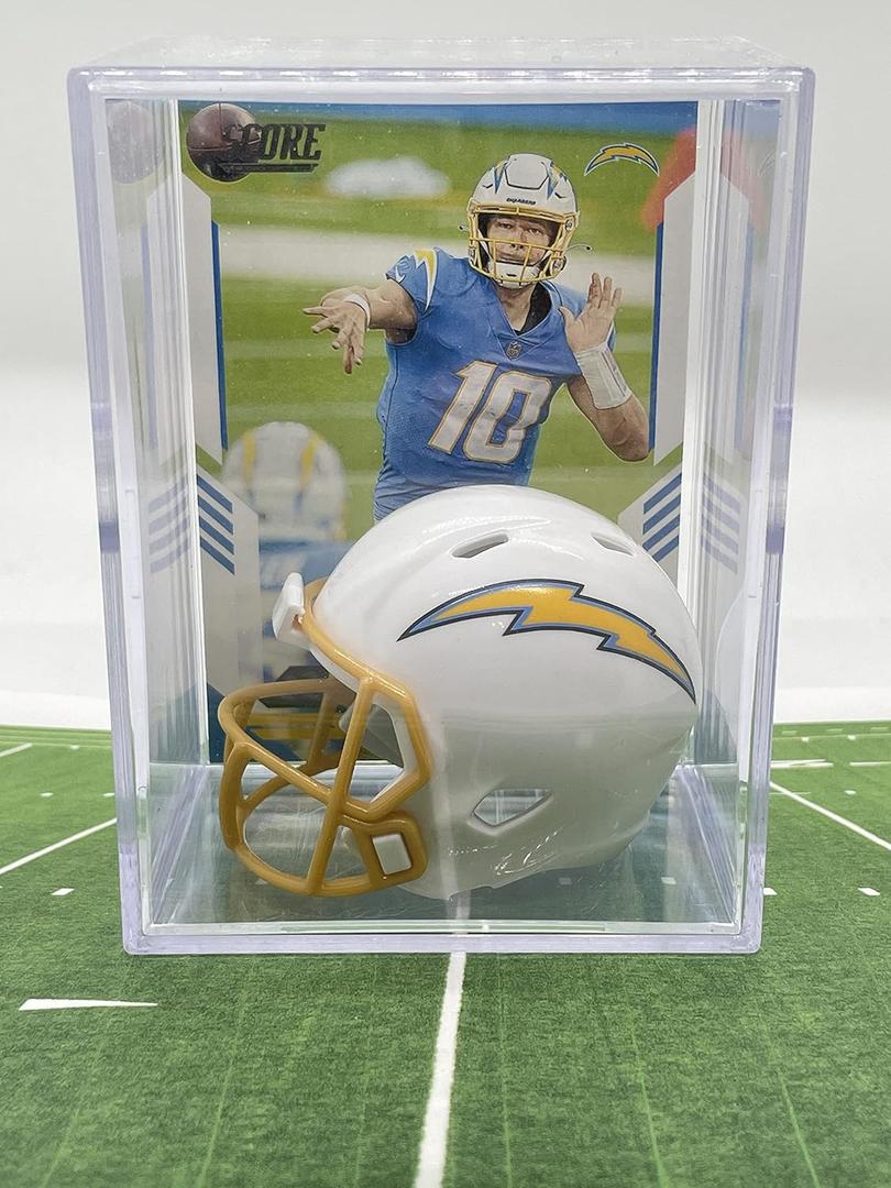 Los Angeles Chargers NFL Helmet Shadowbox w/Justin Herbert card
